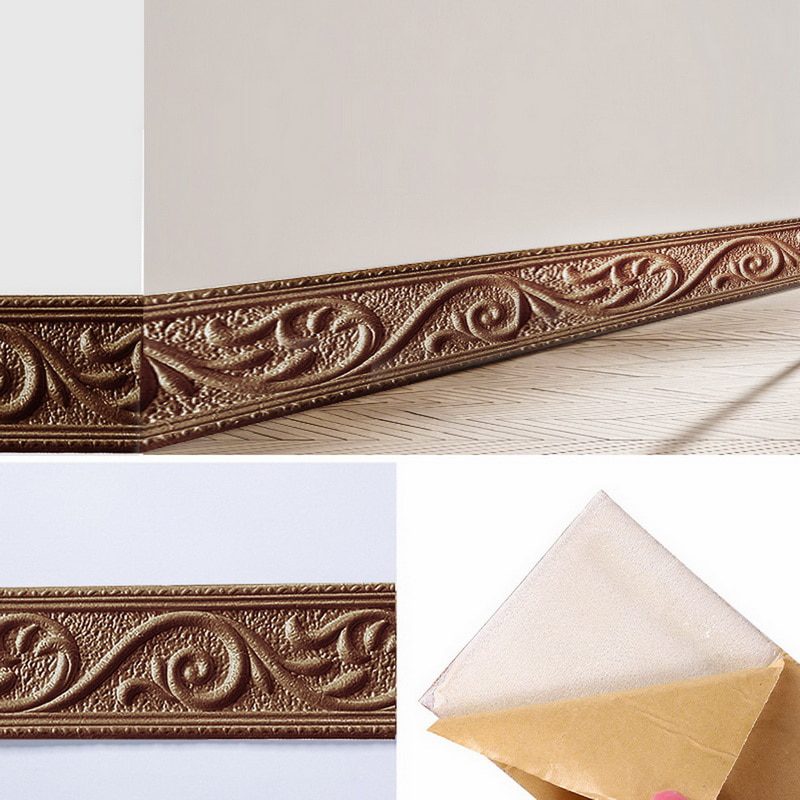 NEW 3D Wall Trim Line Skirting Border Self Adhesive Waterproof Baseboard Wallpaper Wall Sticker For Living Room Home Decoration