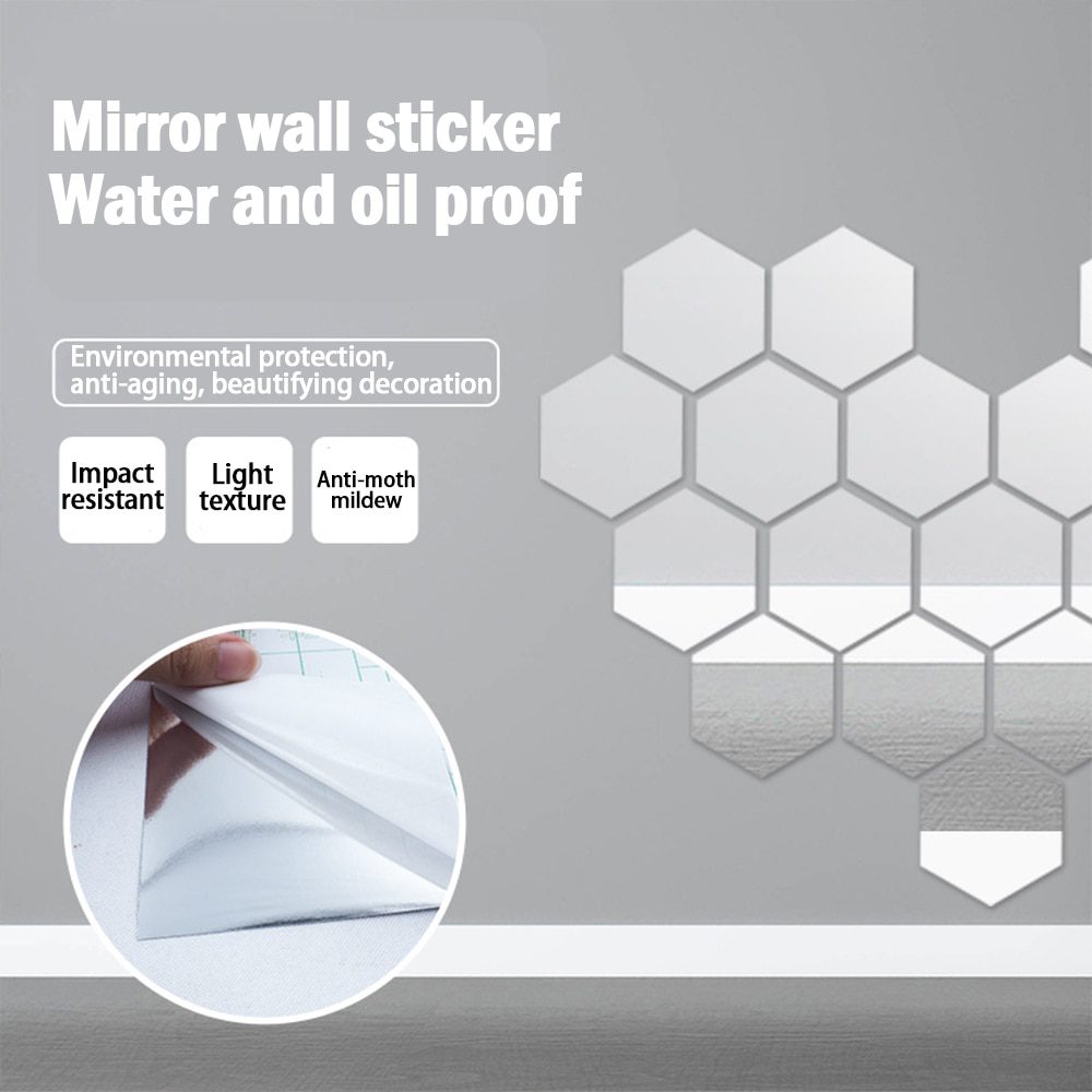 NEW Soft Mirror sticker Rectangle Self Adhesive Room Decor Stick Pvc Waterproof Mirror Home Bathroom Wall Sticker