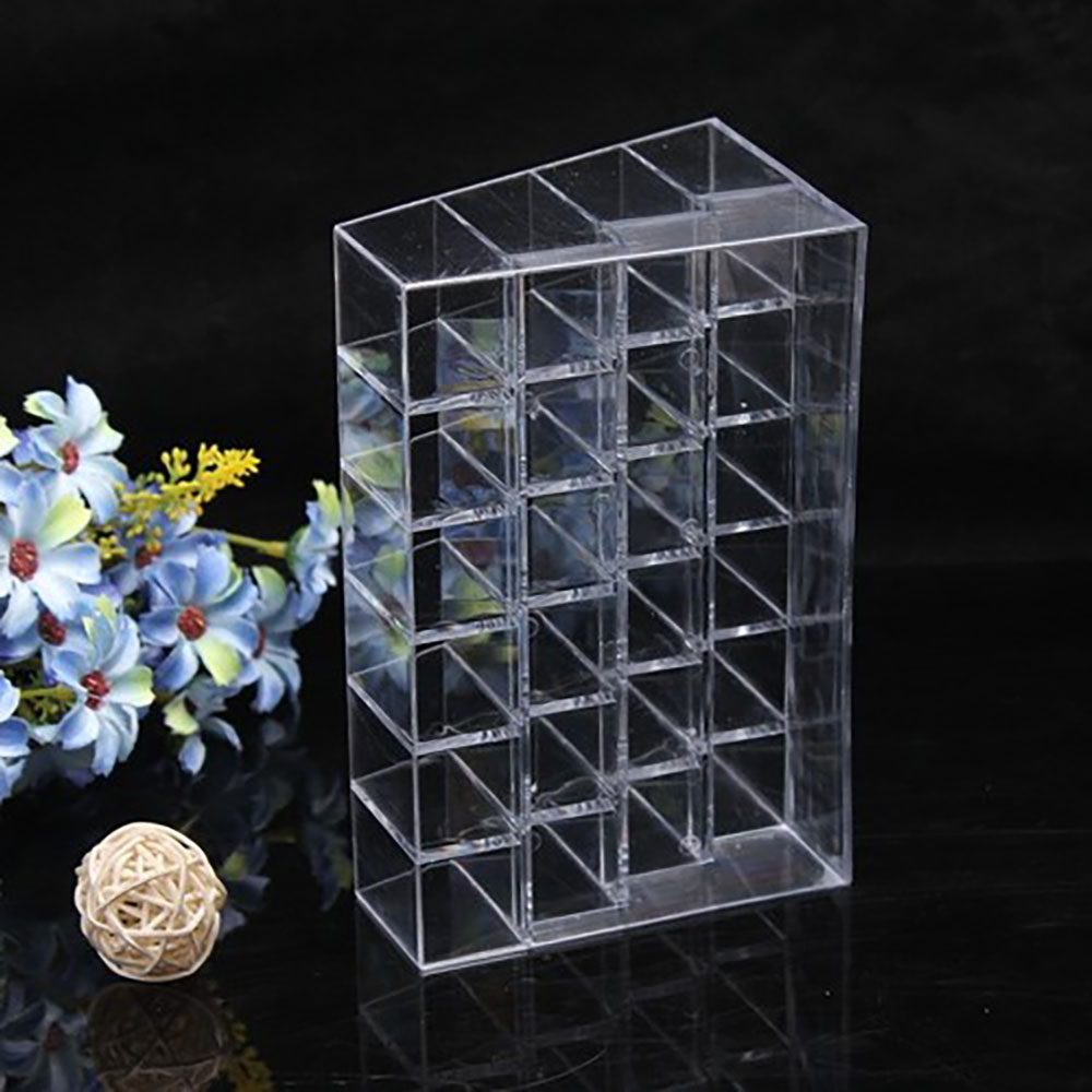 NEW Clear 24 Grid Lipstick Stand Case Makeup Organizer Storage Box Lipstick Display Stand Holder Cosmetic Jewelry Organizer Box