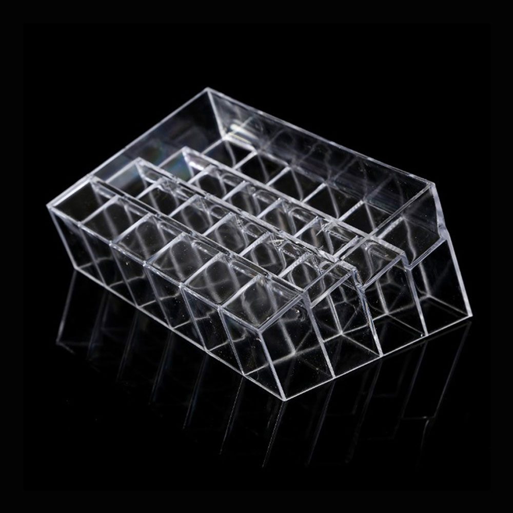 NEW Clear 24 Grid Lipstick Stand Case Makeup Organizer Storage Box Lipstick Display Stand Holder Cosmetic Jewelry Organizer Box