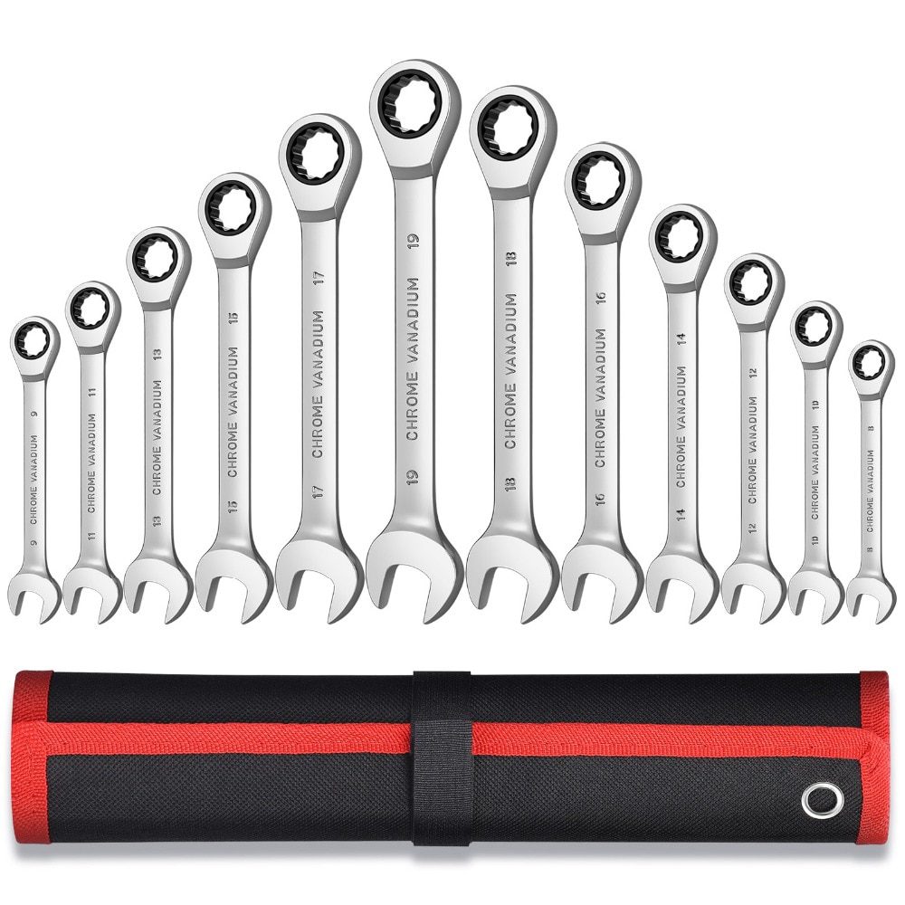 NEW Key Ratchet Wrench Set 72 Tooth Gear Ring Torque Socket Wrench Set Metric Combination Ratchet Spanners Set Car Repair Tools