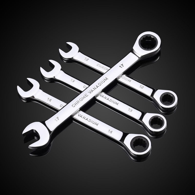 NEW Key Ratchet Wrench Set 72 Tooth Gear Ring Torque Socket Wrench Set Metric Combination Ratchet Spanners Set Car Repair Tools