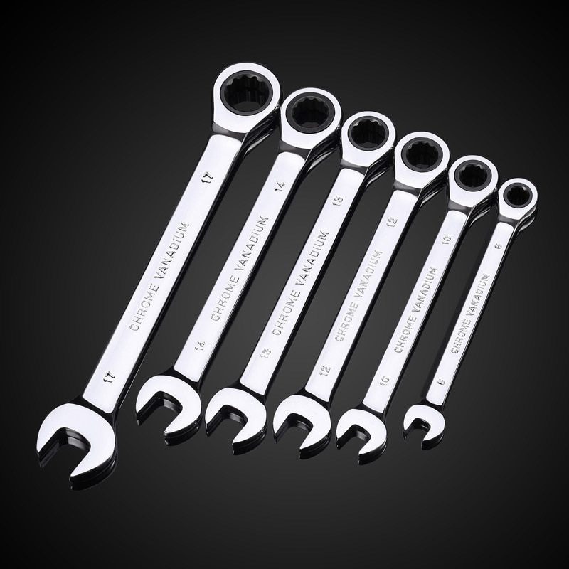 NEW Key Ratchet Wrench Set 72 Tooth Gear Ring Torque Socket Wrench Set Metric Combination Ratchet Spanners Set Car Repair Tools