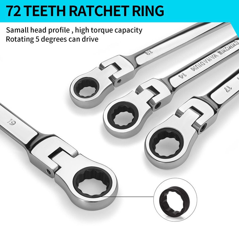 NEW Key Ratchet Wrench Spanner Socket Tool Set Ratchet 5/6/7/12PCS Car Repair Tools Wrench Set Hand Tools Adjustable Spanner