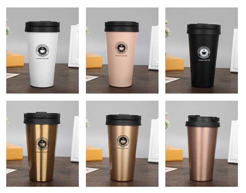 NEW Shipping Double Stainless Steel 304 Coffee Cup Car Thermos Mug Leak Proof Travel Thermo Cup Thermos Mug For Gifts