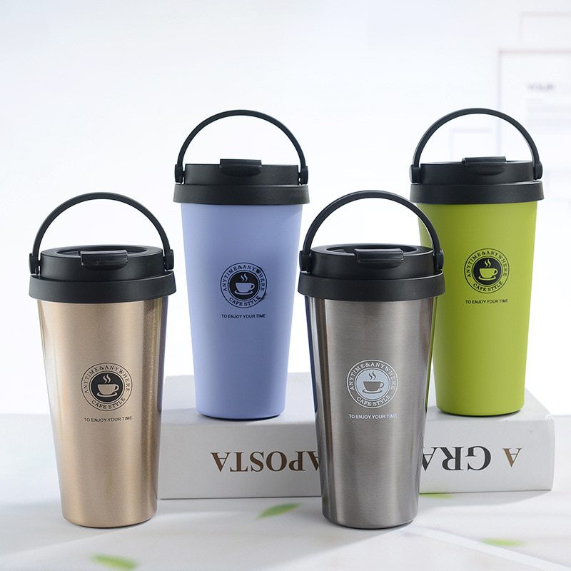 NEW Shipping Double Stainless Steel 304 Coffee Cup Car Thermos Mug Leak Proof Travel Thermo Cup Thermos Mug For Gifts