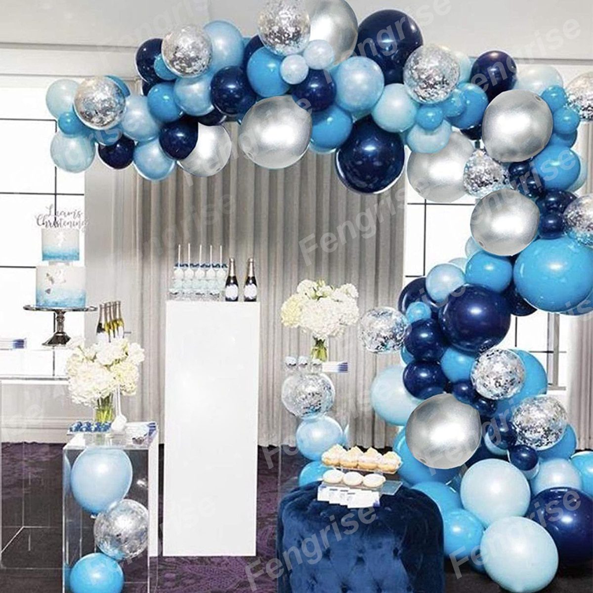 NEW Blue Macaron Balloon Garland Arch Kit Birthday Party Decor Foil Latex Ballon Wedding Birthday Party Baby Shower Kids Baloon