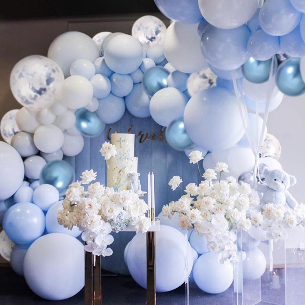 NEW Blue Macaron Balloon Garland Arch Kit Birthday Party Decor Foil Latex Ballon Wedding Birthday Party Baby Shower Kids Baloon