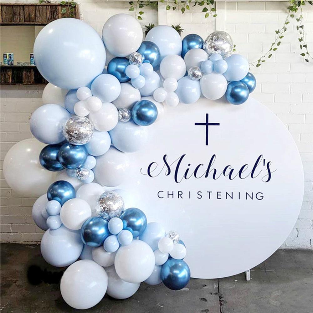 NEW Blue Macaron Balloon Garland Arch Kit Birthday Party Decor Foil Latex Ballon Wedding Birthday Party Baby Shower Kids Baloon