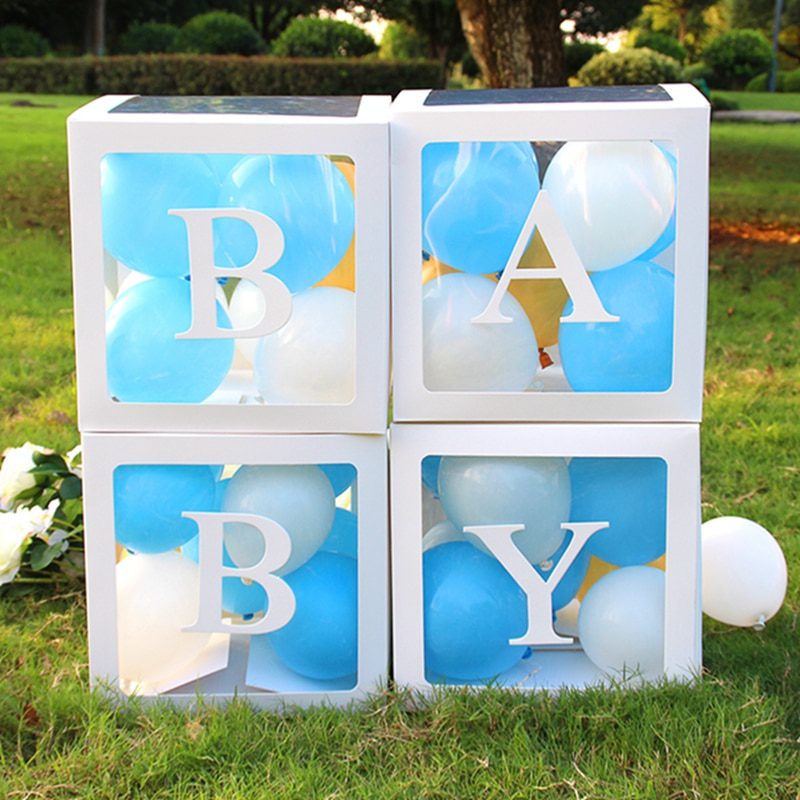 NEW Baby Shower Decoration Boy Girl Transparent Balloon Box Letter Frist 1st Birthday Wedding Party Docoration Gender Reveal Bap