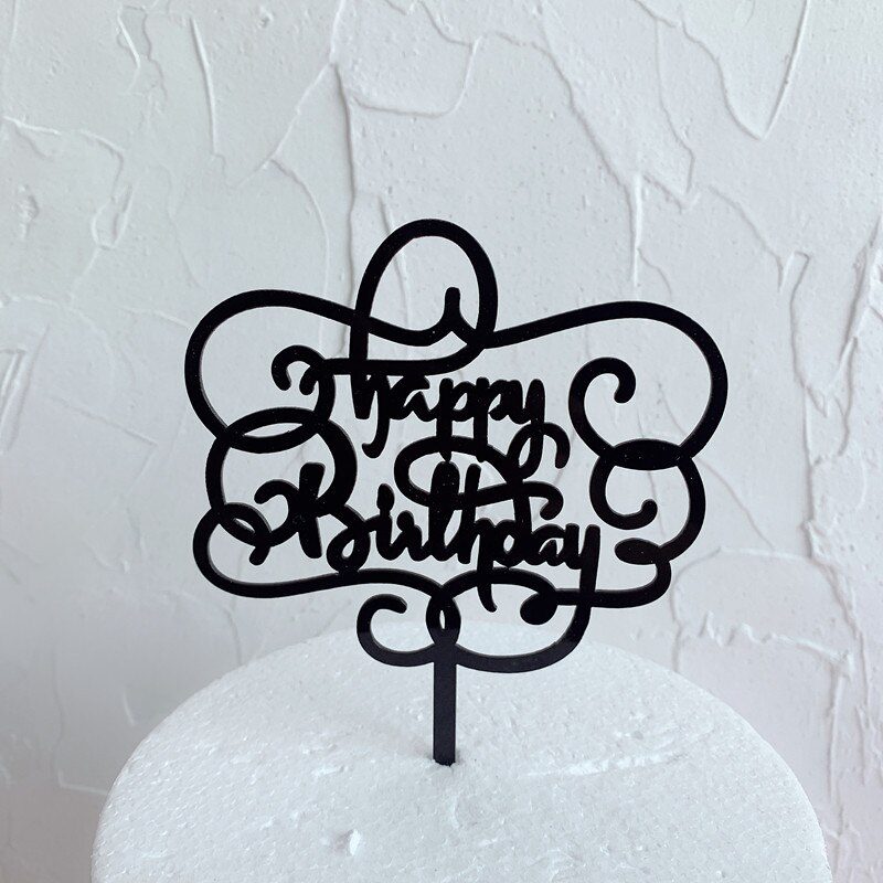 NEW Acrylic Special Font Happy Birthday Cake Topper Boy or Girl Baby Shower Birthday Decoration Happy Birthday Topper Party Favo