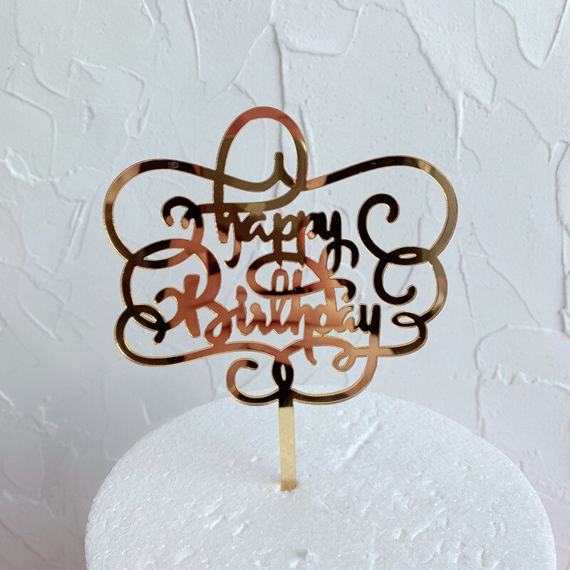 NEW Acrylic Special Font Happy Birthday Cake Topper Boy or Girl Baby Shower Birthday Decoration Happy Birthday Topper Party Favo