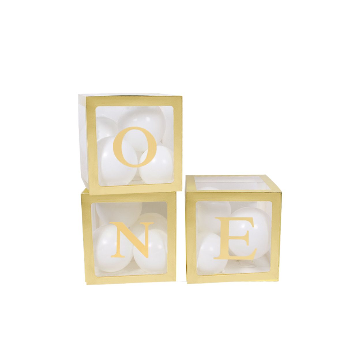 NEW First Birthday Balloon Boxes For Party Decorations 1st Birthday Balloon Blocks Decor with ONE Letter Boy Girl Baby Shower De