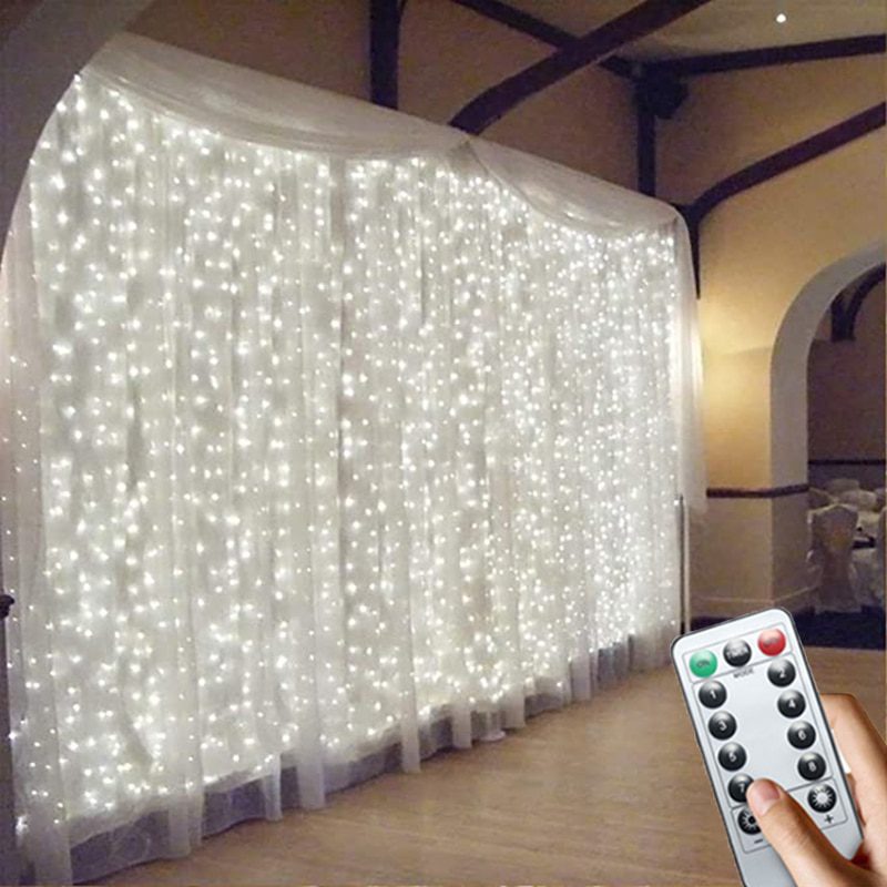 NEW 3m 100/200/300 LED Curtain String Light Garland Wedding Party Decorations Table Bachelorette Birthday Ramadan Festoon Backgr