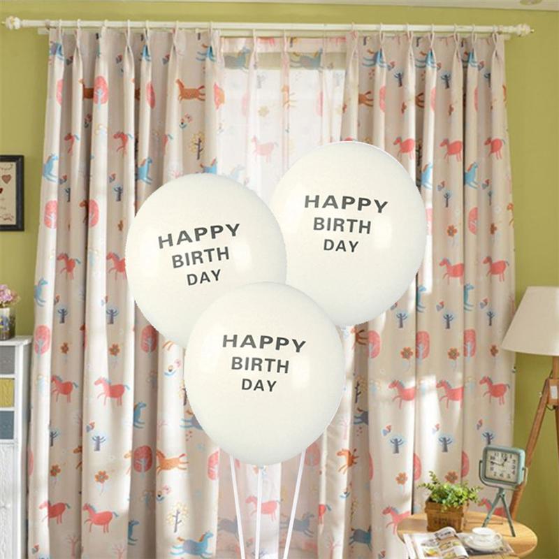 NEW 100pcs 12 Inch Balloons Letter Printing Balloons Fashion Latex Balloons for Birthday Party (HAPPY BIRTH DAY Letter Balloons)