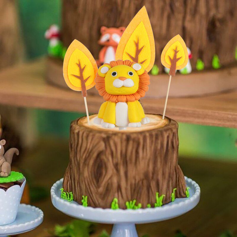 NEW Wild Jungle Party Cake Topper Kids Happy Birthday  Animal Cake Flag Boy Birthday Party Decoration Children Forest Party Supp