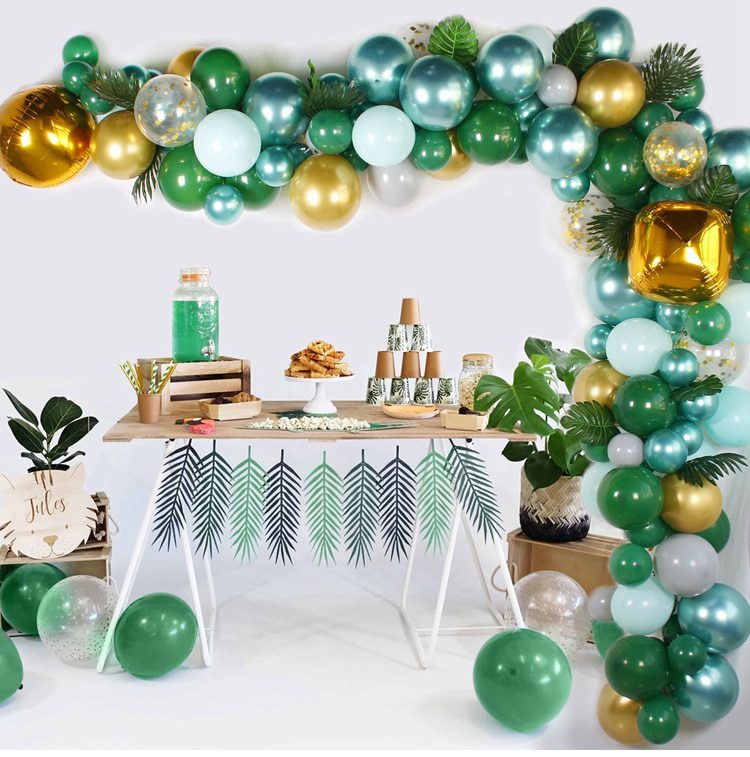 NEW Green Balloon Garland Arch Kit Jungle Safari Party Baloon Wild One Birthday Party Decor Kids Baby Shower Latex Ballon Chain