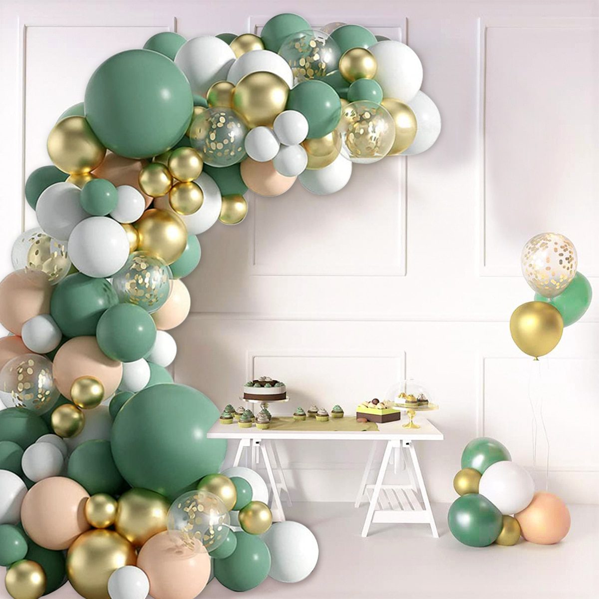 NEW Green Balloon Garland Arch Kit Jungle Safari Party Baloon Wild One Birthday Party Decor Kids Baby Shower Latex Ballon Chain