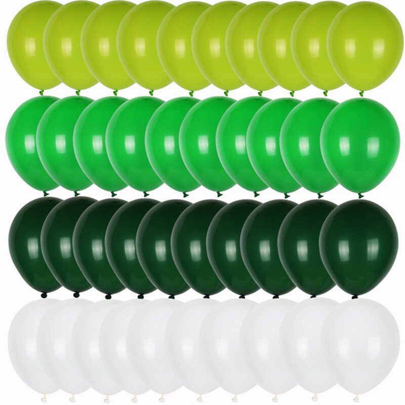 NEW 40pcs Green Balloons Set Chrome Metallic Confetti Ballon Jungle Safari Animal Birthday Party Decoration Wedding Balloon Garl