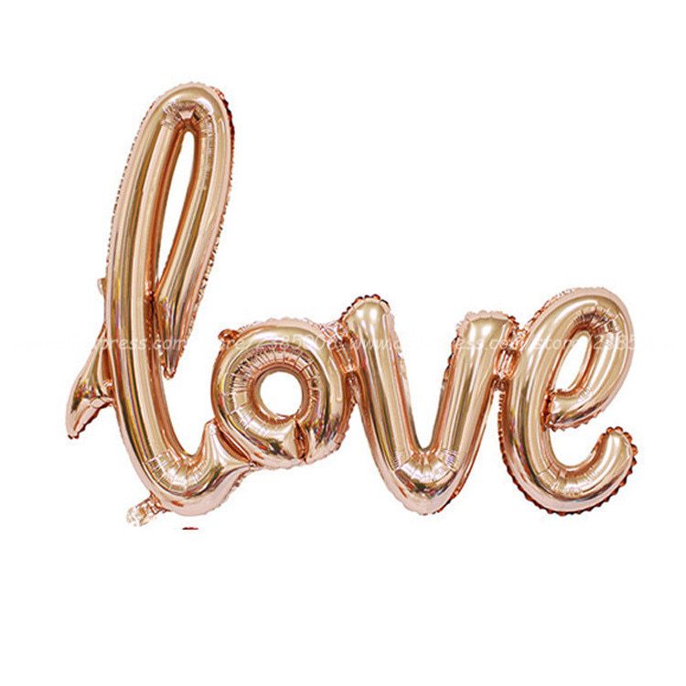 NEW Ligatures Love Letter Foil Balloon Anniversary Wedding Valentines Birthday Party Decoration Champagne Cup Photo Props