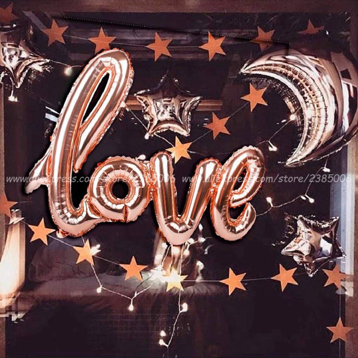 NEW Ligatures Love Letter Foil Balloon Anniversary Wedding Valentines Birthday Party Decoration Champagne Cup Photo Props