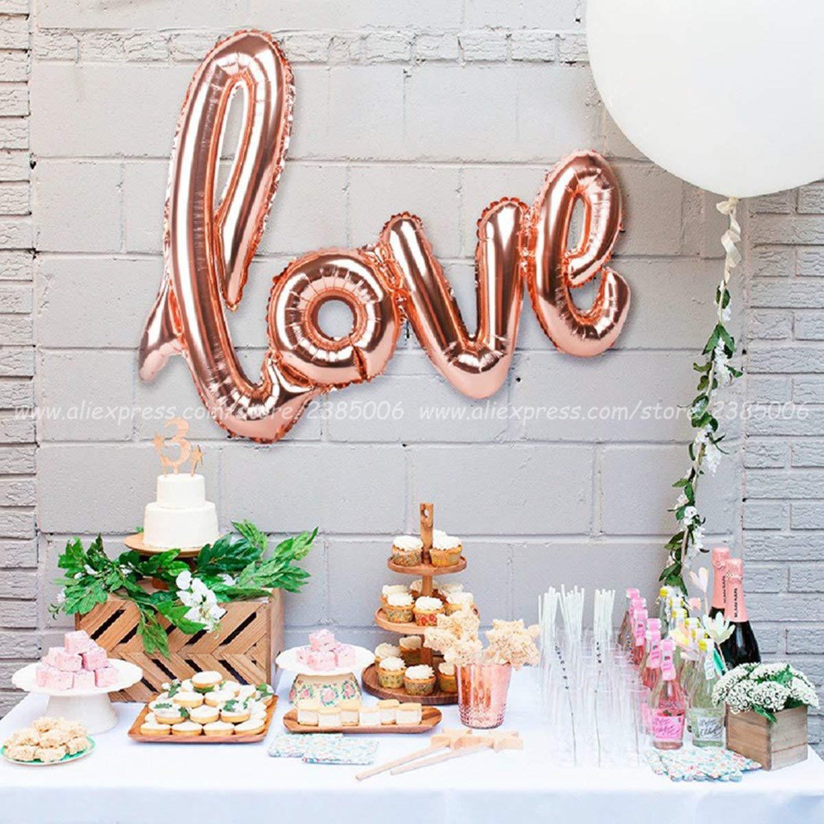 NEW Ligatures Love Letter Foil Balloon Anniversary Wedding Valentines Birthday Party Decoration Champagne Cup Photo Props