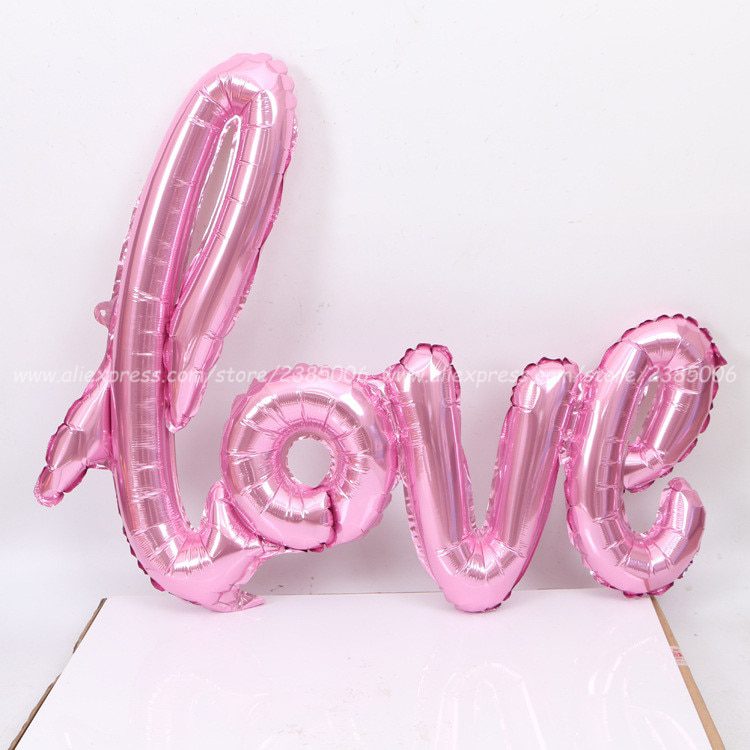 NEW Ligatures Love Letter Foil Balloon Anniversary Wedding Valentines Birthday Party Decoration Champagne Cup Photo Props