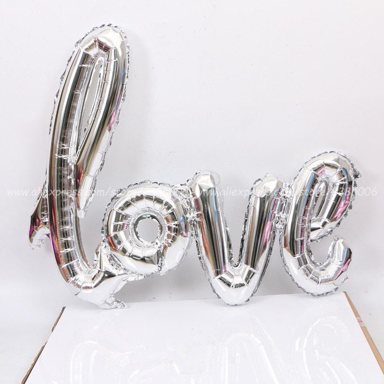 NEW Ligatures Love Letter Foil Balloon Anniversary Wedding Valentines Birthday Party Decoration Champagne Cup Photo Props