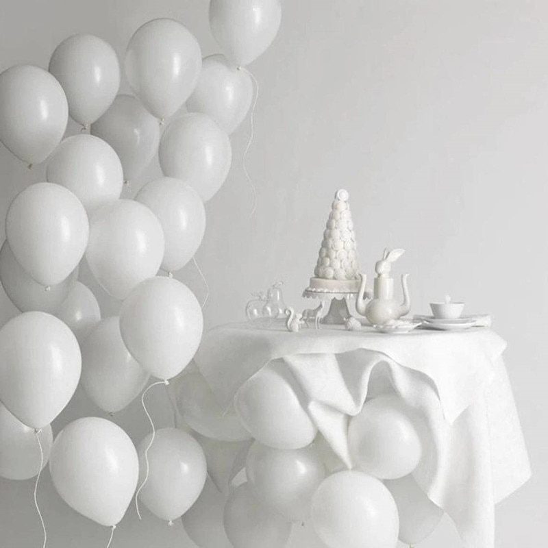 NEW Matte Pure White Balloons Wedding Decoration Birthday Party Baby Shower Round Helium Ballon 5inch 10inch 12inch 18inch 36inc