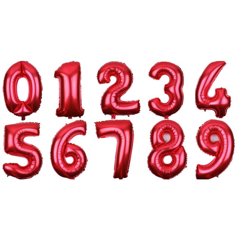 NEW 16 32inch Number Balloon Blue Black Red Gold Silve Number Foil Balloons Baby Shower Happy Birthday Party Wedding Balloons Gl