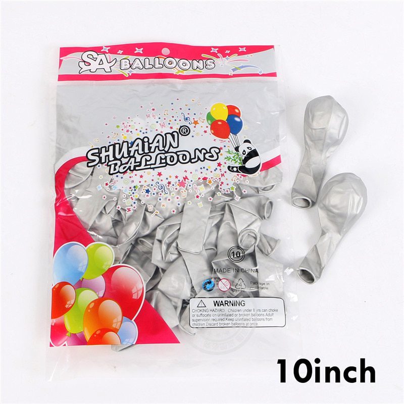 NEW 1set 50pcs 5/10inch New Chrome Metallic Latex Balloons Metallic Globos Inflatable Helium Balloon Birthday Party Decor Ballon