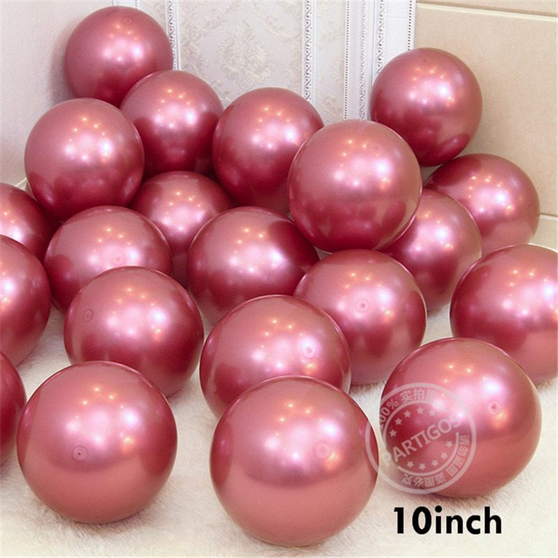 NEW 1set 50pcs 5/10inch New Chrome Metallic Latex Balloons Metallic Globos Inflatable Helium Balloon Birthday Party Decor Ballon