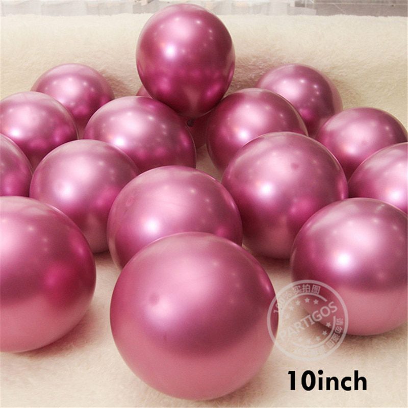 NEW 1set 50pcs 5/10inch New Chrome Metallic Latex Balloons Metallic Globos Inflatable Helium Balloon Birthday Party Decor Ballon