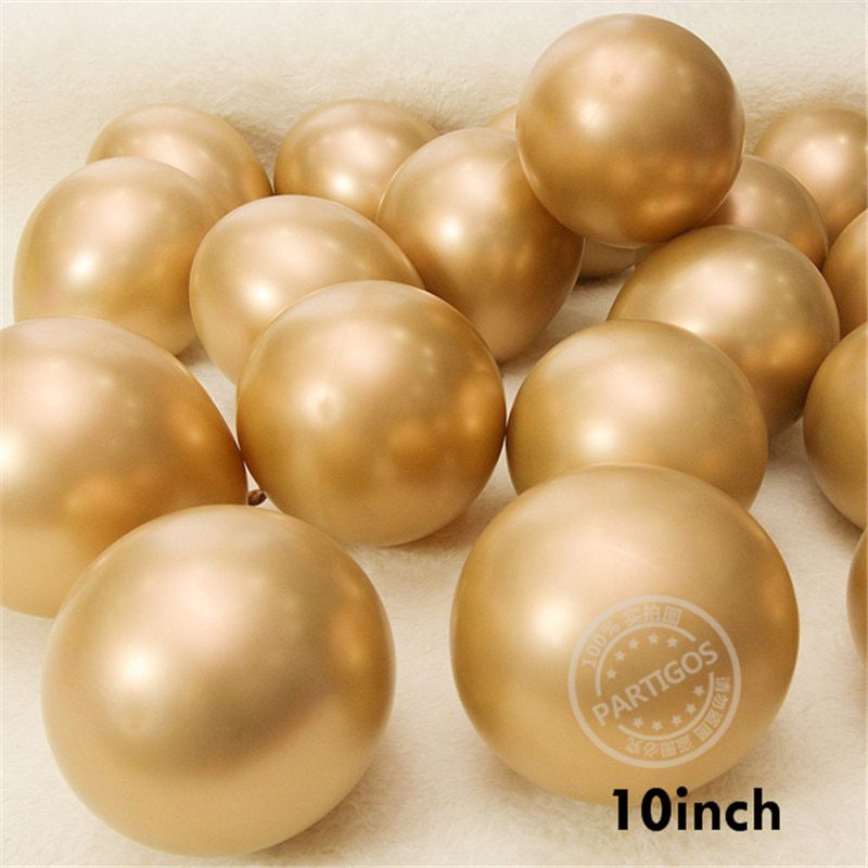 NEW 1set 50pcs 5/10inch New Chrome Metallic Latex Balloons Metallic Globos Inflatable Helium Balloon Birthday Party Decor Ballon