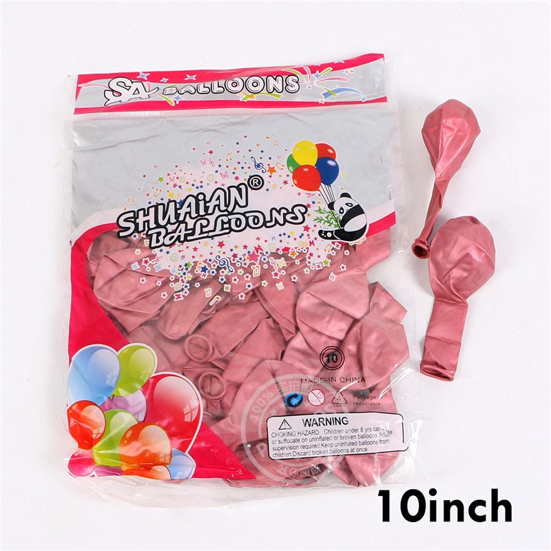 NEW 1set 50pcs 5/10inch New Chrome Metallic Latex Balloons Metallic Globos Inflatable Helium Balloon Birthday Party Decor Ballon