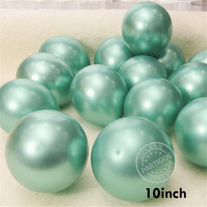 NEW 1set 50pcs 5/10inch New Chrome Metallic Latex Balloons Metallic Globos Inflatable Helium Balloon Birthday Party Decor Ballon