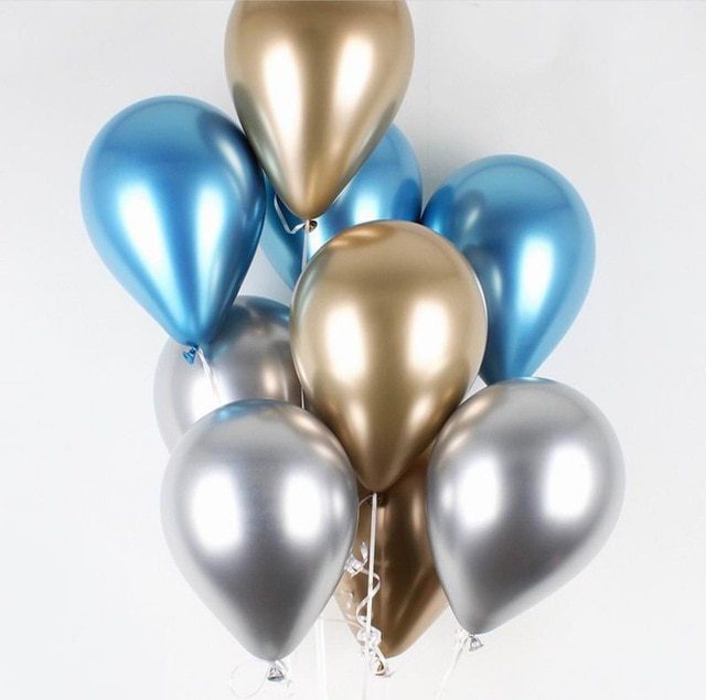 NEW 1set 50pcs 5/10inch New Chrome Metallic Latex Balloons Metallic Globos Inflatable Helium Balloon Birthday Party Decor Ballon