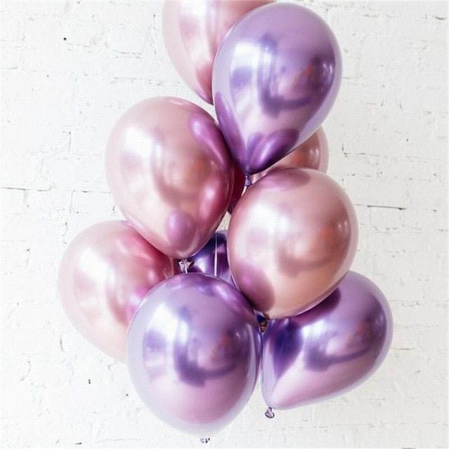 NEW 1set 50pcs 5/10inch New Chrome Metallic Latex Balloons Metallic Globos Inflatable Helium Balloon Birthday Party Decor Ballon