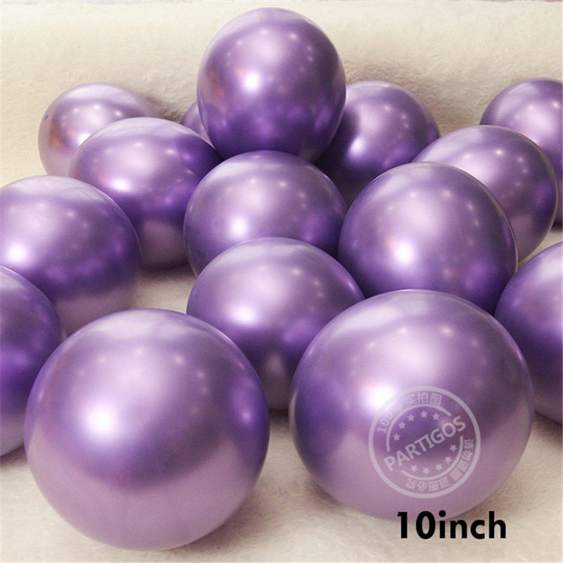 NEW 1set 50pcs 5/10inch New Chrome Metallic Latex Balloons Metallic Globos Inflatable Helium Balloon Birthday Party Decor Ballon