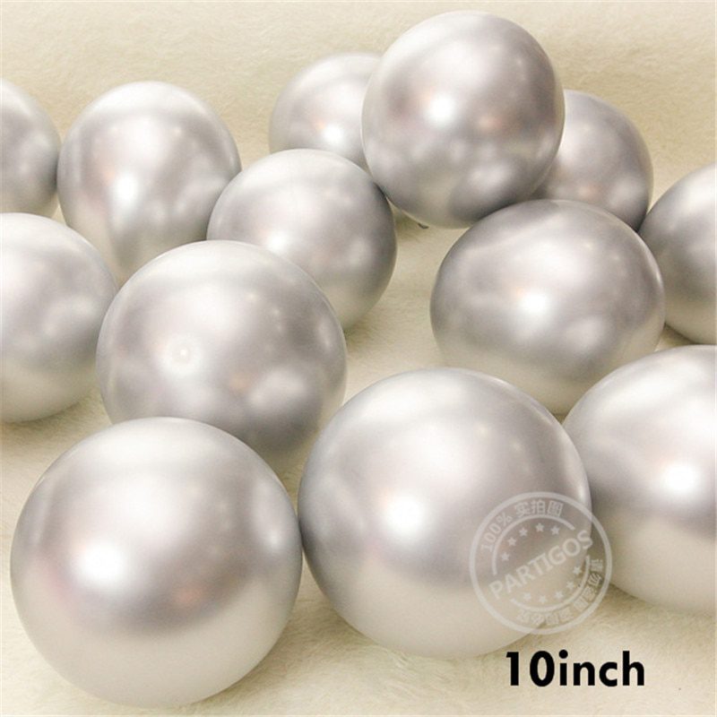 NEW 1set 50pcs 5/10inch New Chrome Metallic Latex Balloons Metallic Globos Inflatable Helium Balloon Birthday Party Decor Ballon