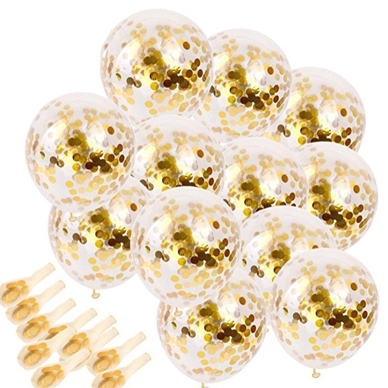 NEW 5/10/15/20/25 pcs Birthday Party Decors Gold Confetti Balloon 12inch Latex Balloons Wedding Decors Baby Shower Party Supplie