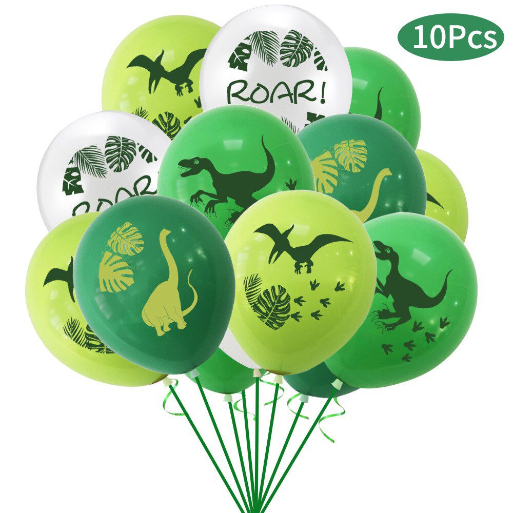 NEW 10Pcs 12inch Dinosaur Confetti Latex Balloons Jungle Wild Animal Party Decorations Birthday Balloon Baby Shower Air Balls Gl