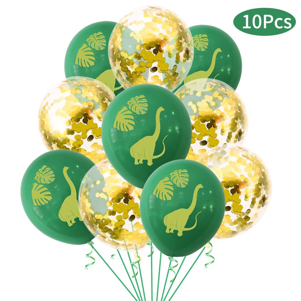 NEW 10Pcs 12inch Dinosaur Confetti Latex Balloons Jungle Wild Animal Party Decorations Birthday Balloon Baby Shower Air Balls Gl