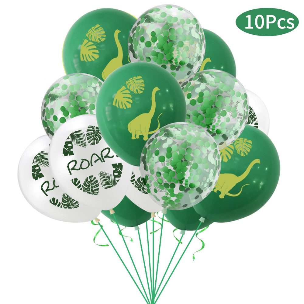 NEW 10Pcs 12inch Dinosaur Confetti Latex Balloons Jungle Wild Animal Party Decorations Birthday Balloon Baby Shower Air Balls Gl