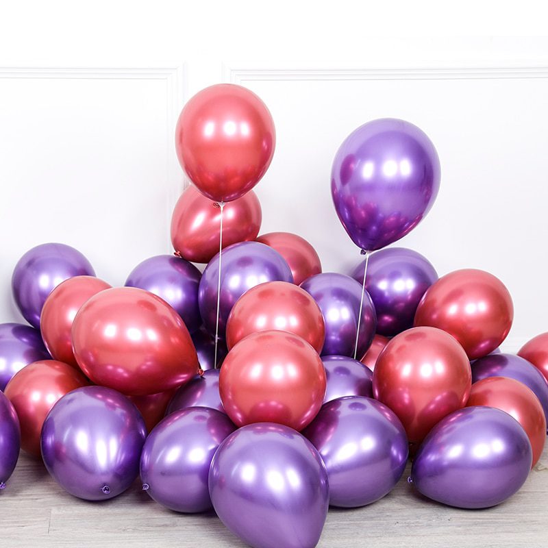 NEW 20pcs 12inch New Glossy Baby Pink Metal Pearl Latex Balloon Rose Gold Thick Chrome Metallic Globos Wedding Birthday Party De