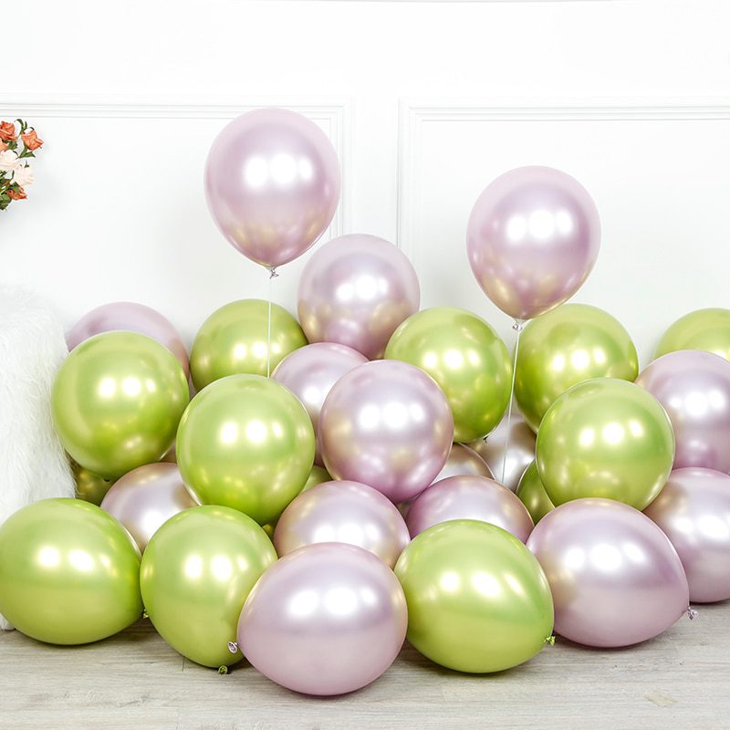 NEW 20pcs 12inch New Glossy Baby Pink Metal Pearl Latex Balloon Rose Gold Thick Chrome Metallic Globos Wedding Birthday Party De