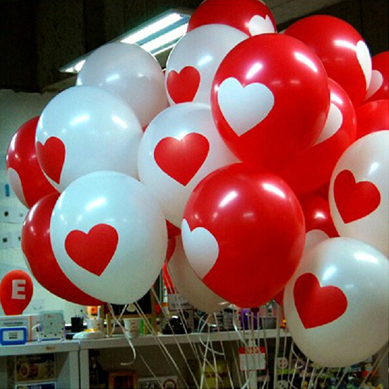 NEW 10pcs/lot 12 inch Red Love Heart latex balloons wedding confession anniversary Decoration Air Balloon Marriage gift Helium B