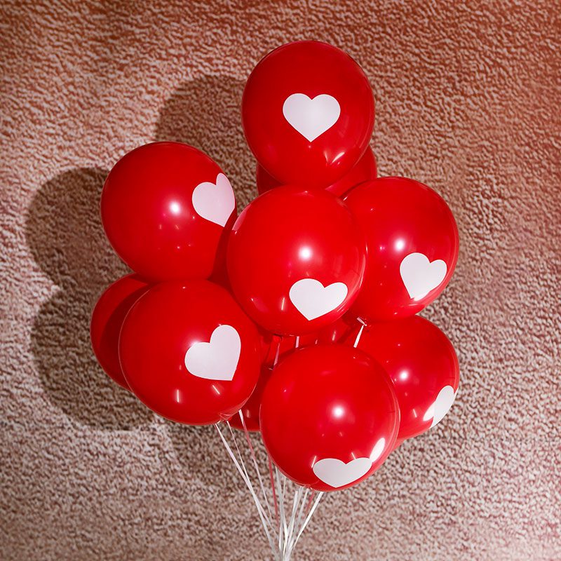 NEW 10pcs/lot 12 inch Red Love Heart latex balloons wedding confession anniversary Decoration Air Balloon Marriage gift Helium B