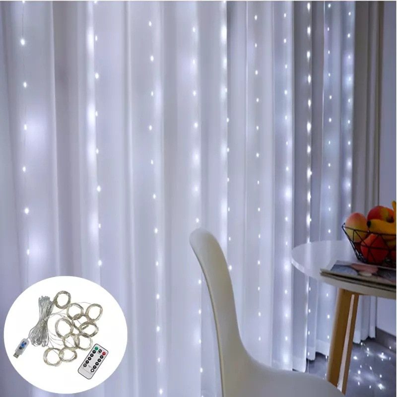 NEW Wedding Decoration 3M Curtain Light Garland Birthday Party Decorations for Kids Party Favor Gifts Home Decor Ramadan Decorat