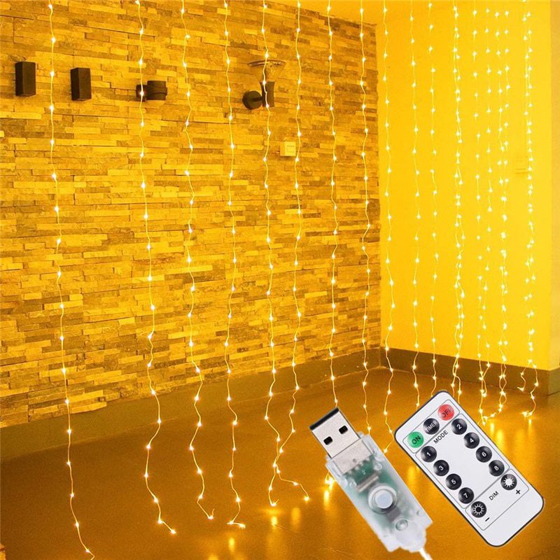 NEW Wedding Decoration 3M Curtain Light Garland Birthday Party Decorations for Kids Party Favor Gifts Home Decor Ramadan Decorat